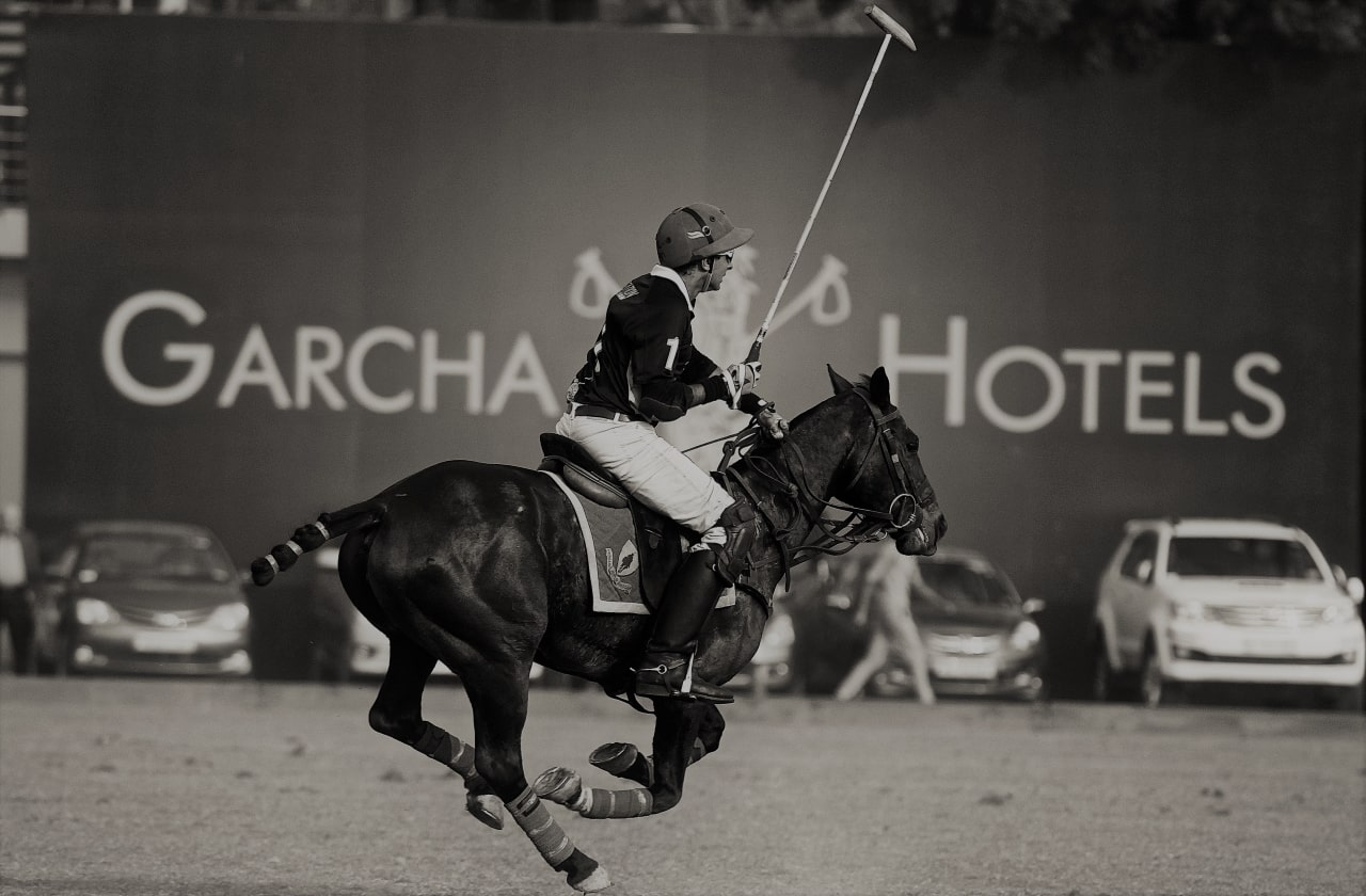 Satinder Garcha riding polo horse